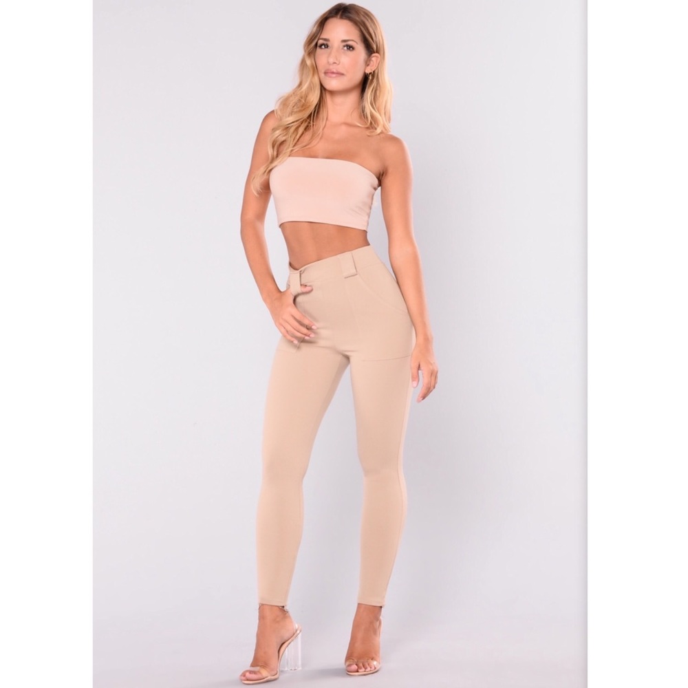 Taupe High Waist Pants